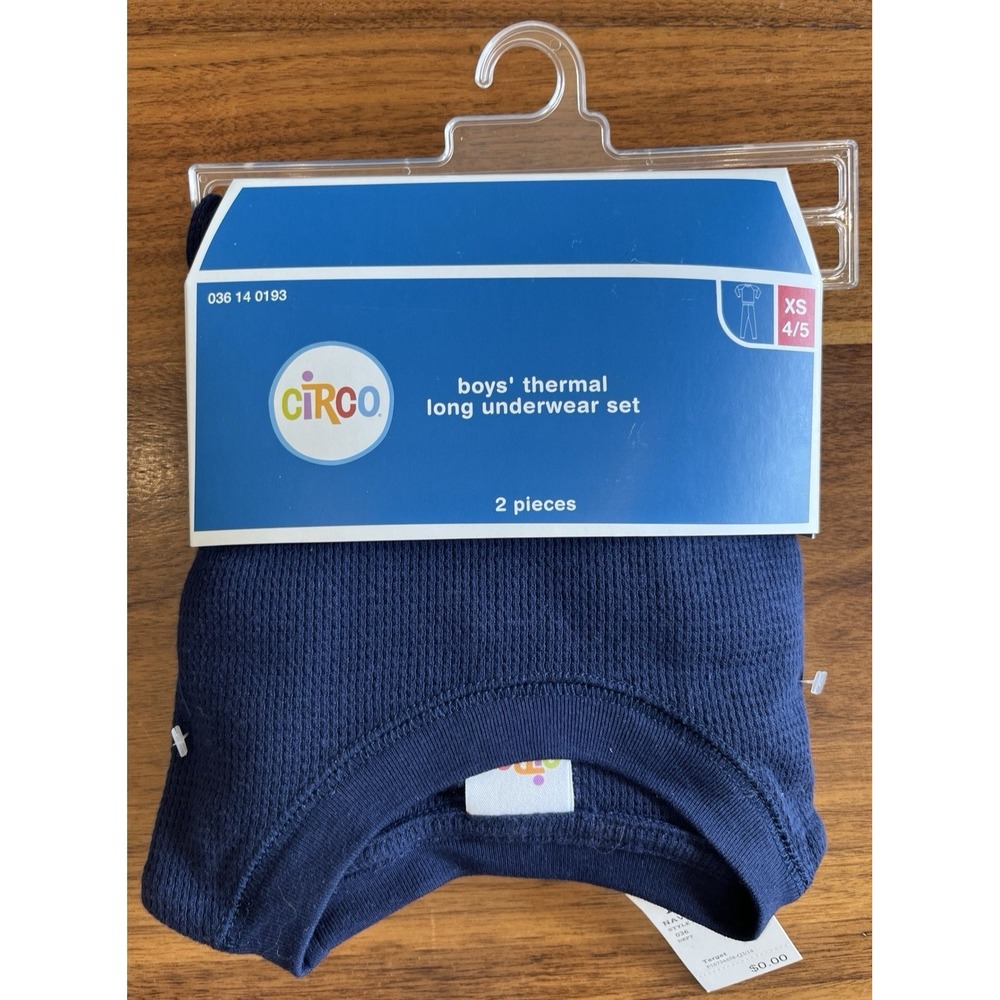 Circo Boys Thermal Long Underwear Set Top Bottom SIze XS 4/5 Navy Blue NEW